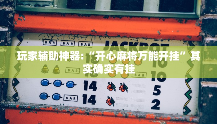 玩家辅助神器:“开心麻将万能开挂”其实确实有挂 玩家辅助神器:“开心麻将万能开挂”其实确实有挂